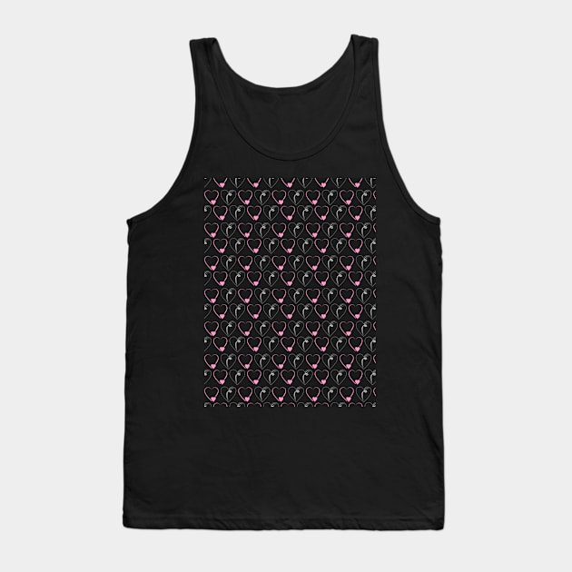 Love pattern pink and white with black background, isolate Tank Top by Degiab